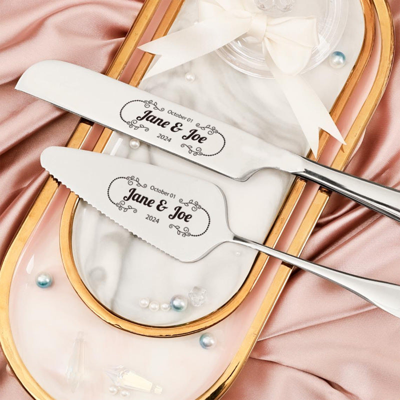 Personalized Custom Stainless Steel Cake Knife Spatula Fork