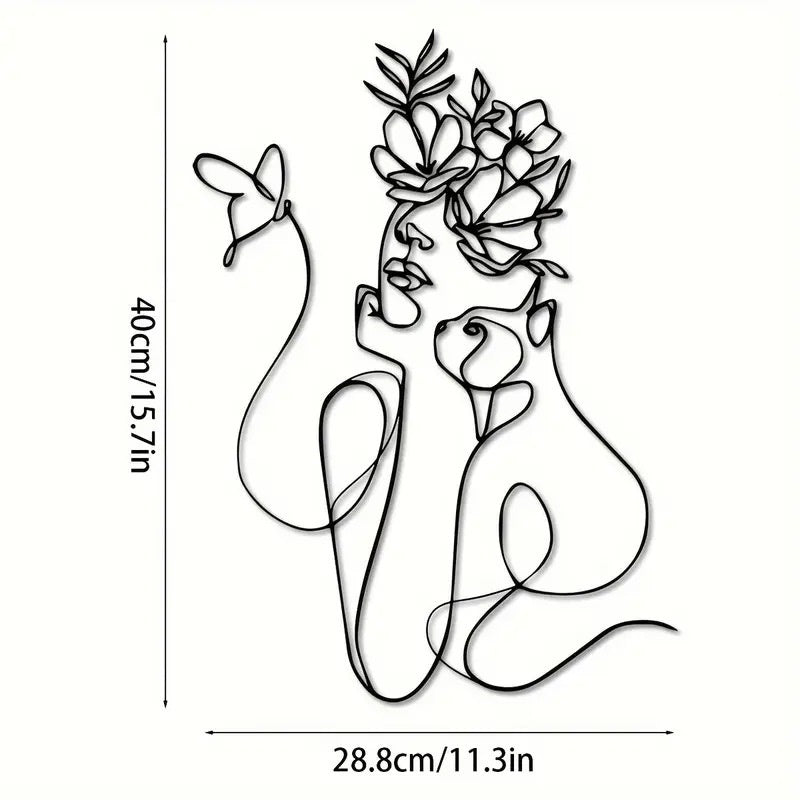 Metal Wall Art Iron Silhouette Wall Decor for Living Room and Bedroom Creative Home Mural Decorations - Velora Home Deco