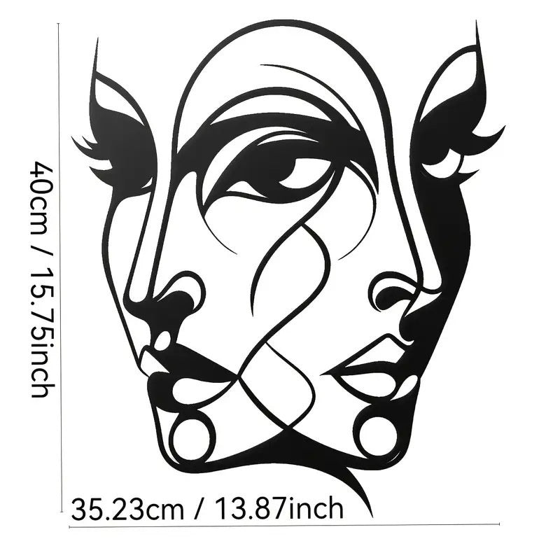 Metal Wall Art Iron Silhouette Wall Decor for Living Room and Bedroom Creative Home Mural Decorations - Velora Home Deco