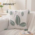 Style Leaf Tufted Ethnic Bohemian Moroccan Sofa Circle Velvet Embroidered Pillow Cushion