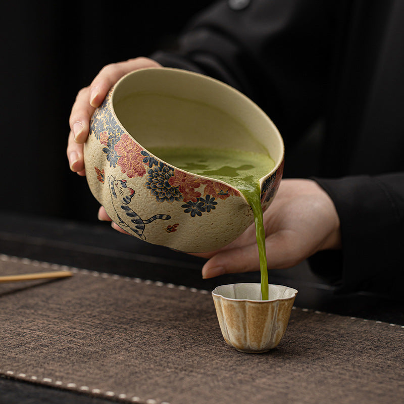 2-8PCS Japanese Flint Red Matcha Set: Bamboo Whisk, Bowl, Box – Exquisite Tea Tools Gift