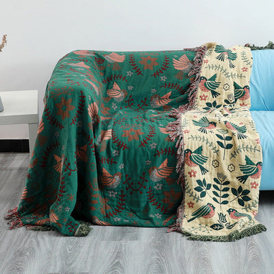 Cotton Gauze Sofa Cover All-Cotton Full Coverage Throw Blanket Nordic Style Sofa Pad Throw Towel Blanket Universal for All Seasons