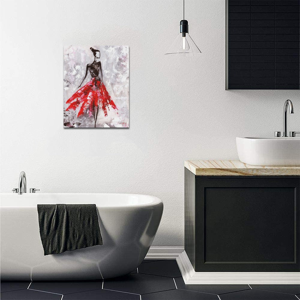 Red Dress Abstract Print 16x20 inch