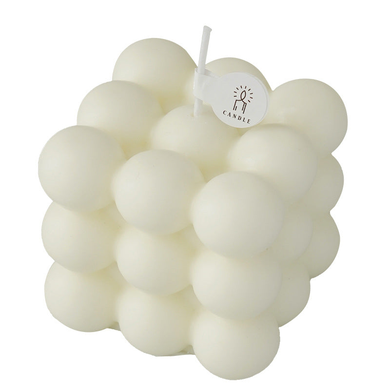 Geometric Soy Wax Candle White Cube Scented Candle