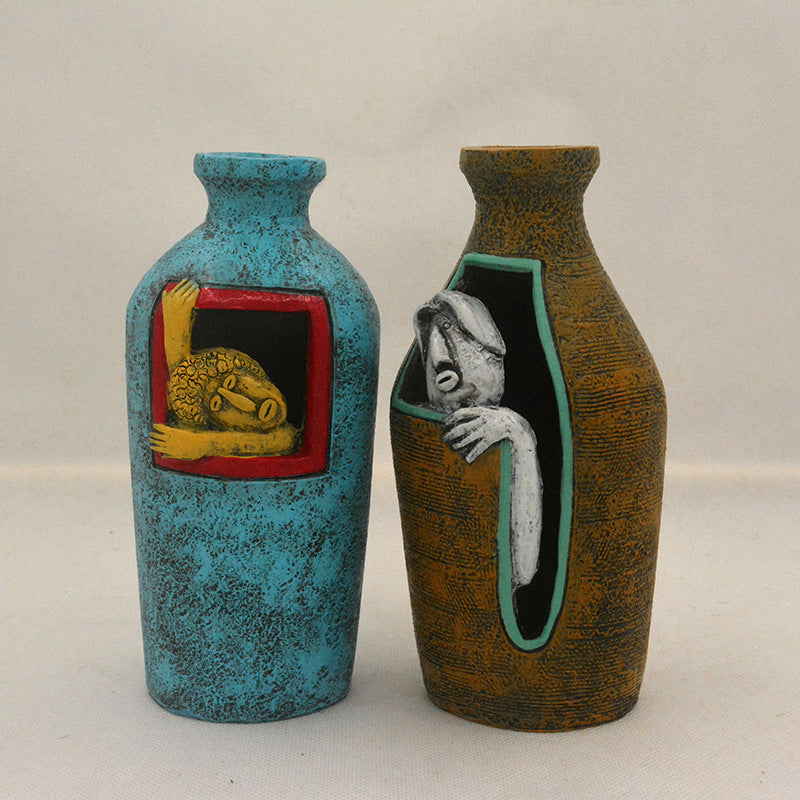 New Vase Art Ornaments Creative Home Resin Crafts European Desktop Decorations