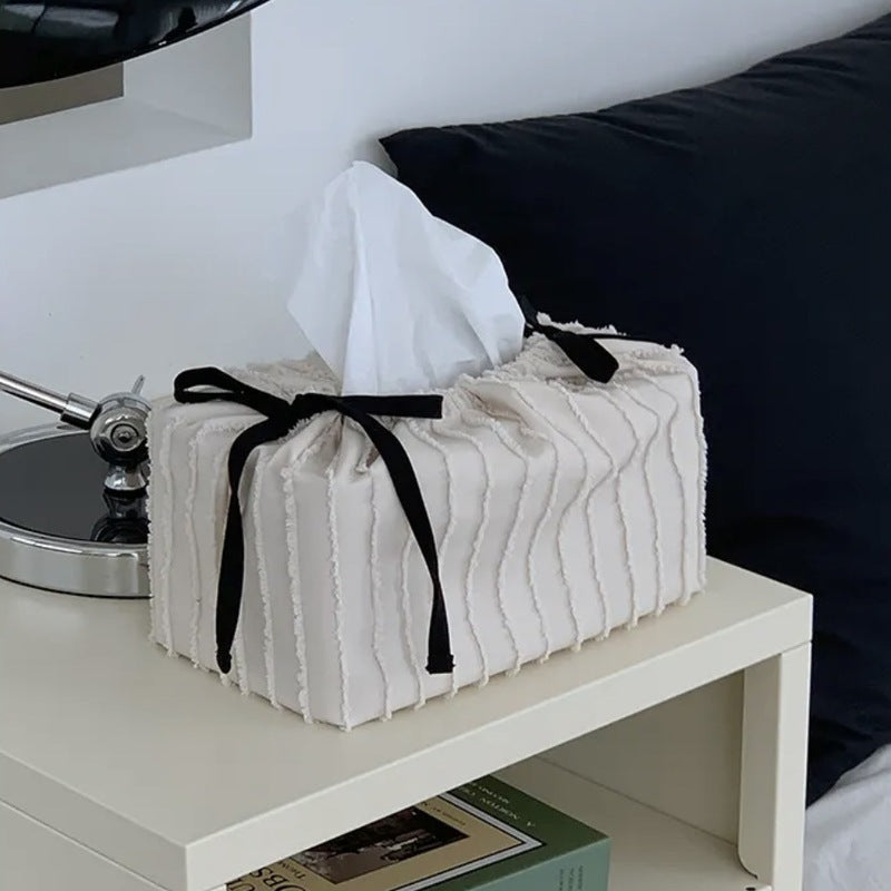 Korean Style Living Room Tissue Box Cover - Cake Design Decorative Fabric Holder, Cute Home Decor for Girls