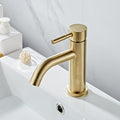 Faucet stainless steel brushed gold minimalist basin faucet hot and cold table up and down basin for household use