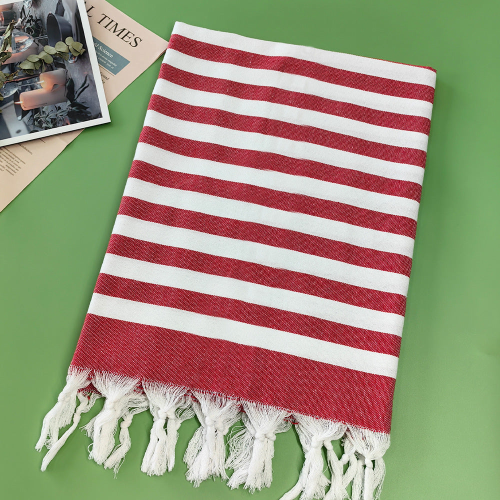 Turkish Beach Towel Striped Fringe Quick-Dry Large Size Cotton Bath Towel Multiple Styles Wholesale