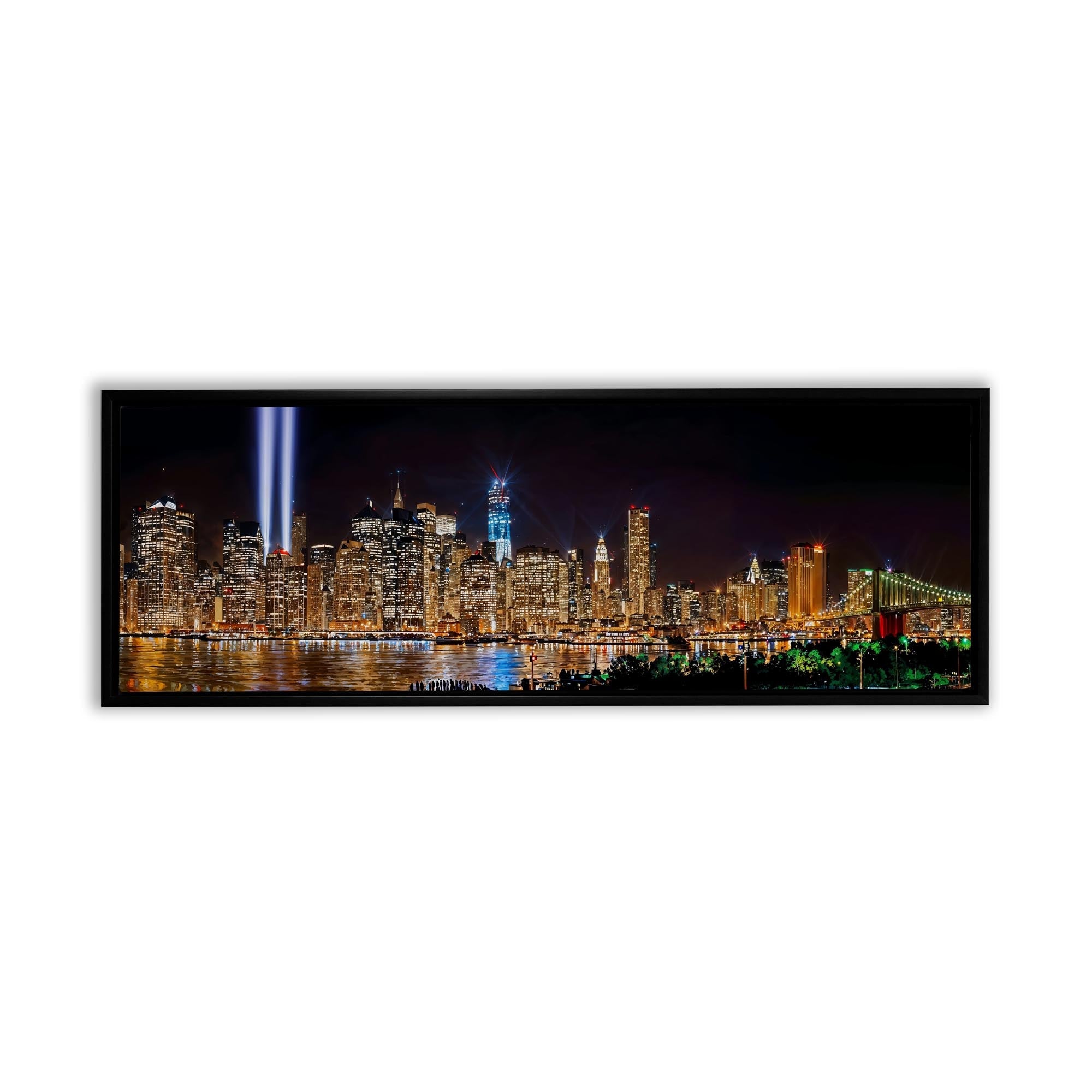 New York 9/11 Light Tribute City skyline-Large Canvas Wall art