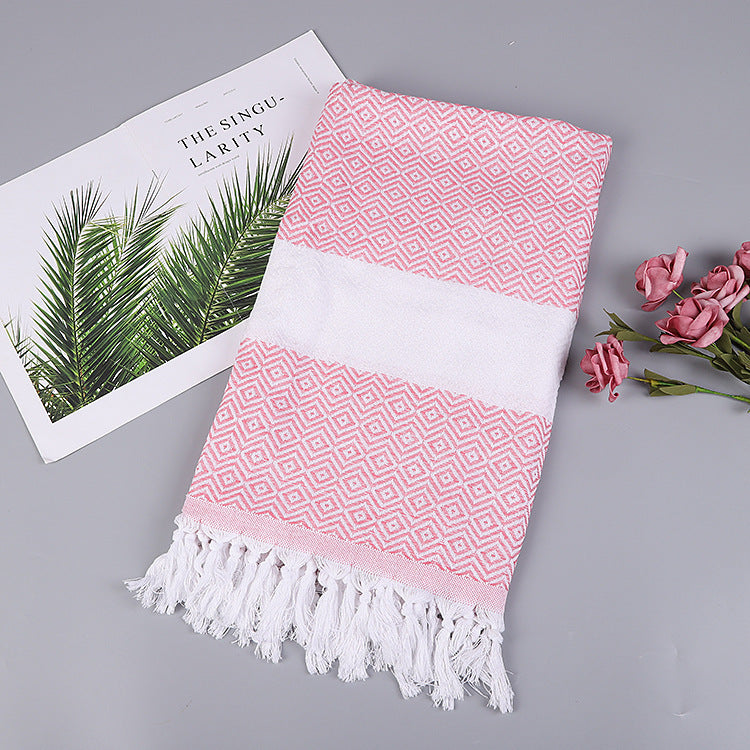 Turkish Beach Towel Striped Fringe Quick-Dry Large Size Cotton Bath Towel Multiple Styles Wholesale
