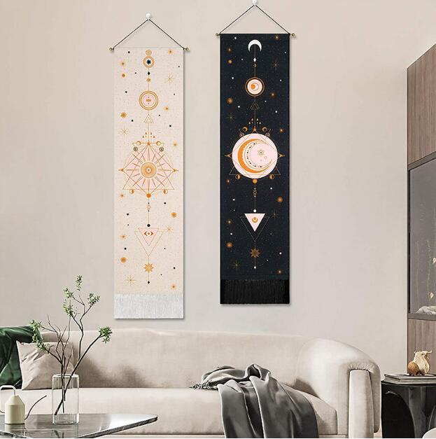Bohemian Tapestry Tapestry Moon Phases Living Room Bedroom Decoration Paintings Black And White Personality Painttings
