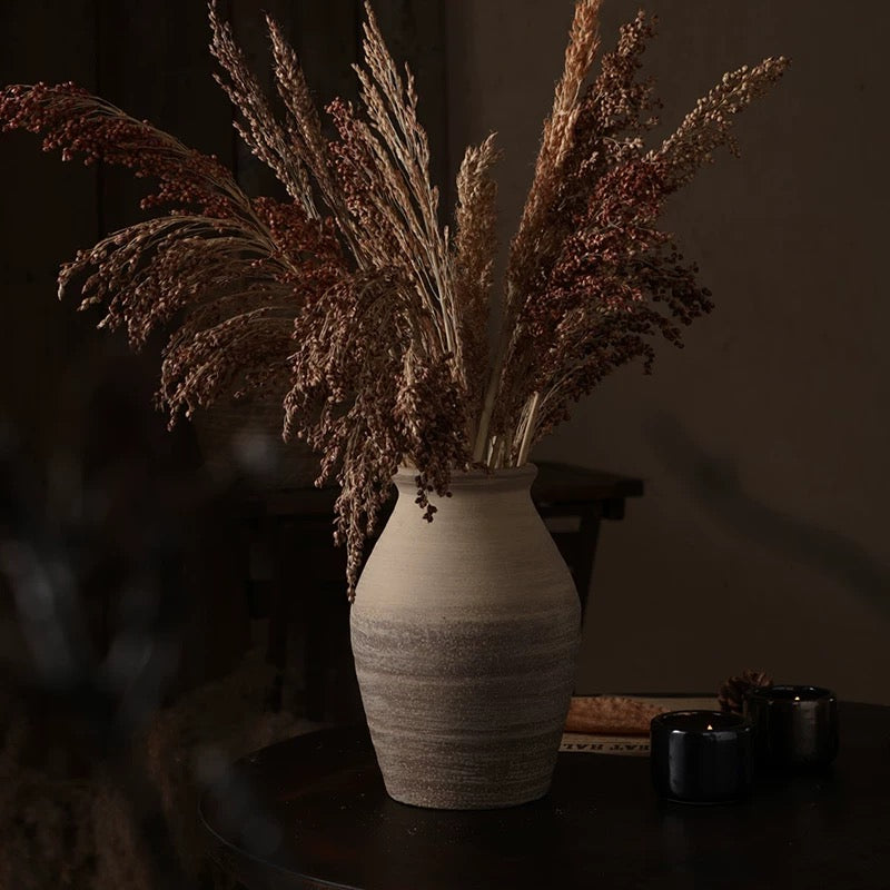 Vintage rough pottery vase decoration classical dried flower simulation flower arrangement vintage style floral ware