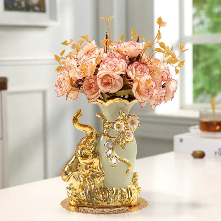 Ceramic countertop vase living room flower arrangement TV cabinet decoration creative interior decoration vase
