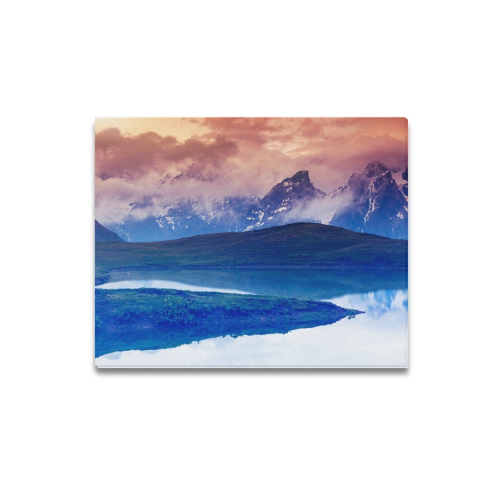 Tranquil Mountain and Lake Landscape 20x16 inch