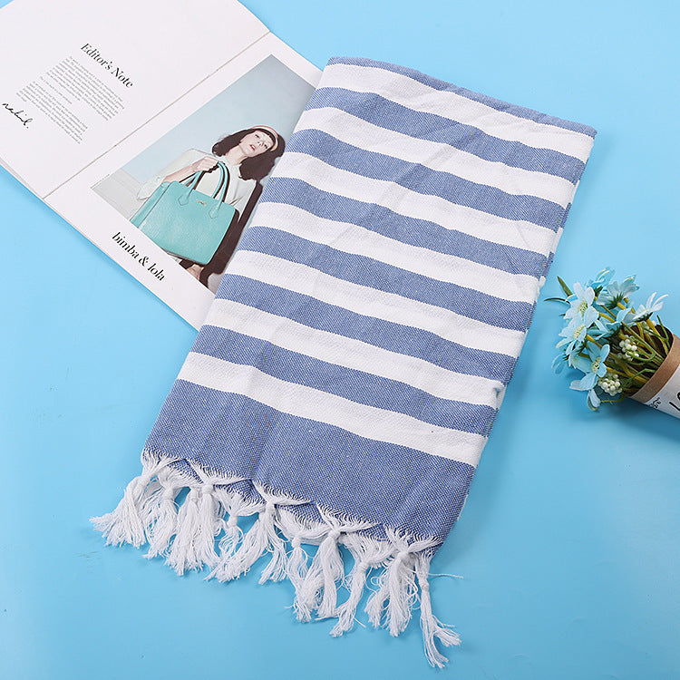 Turkish Beach Towel Striped Fringe Quick-Dry Large Size Cotton Bath Towel Multiple Styles Wholesale