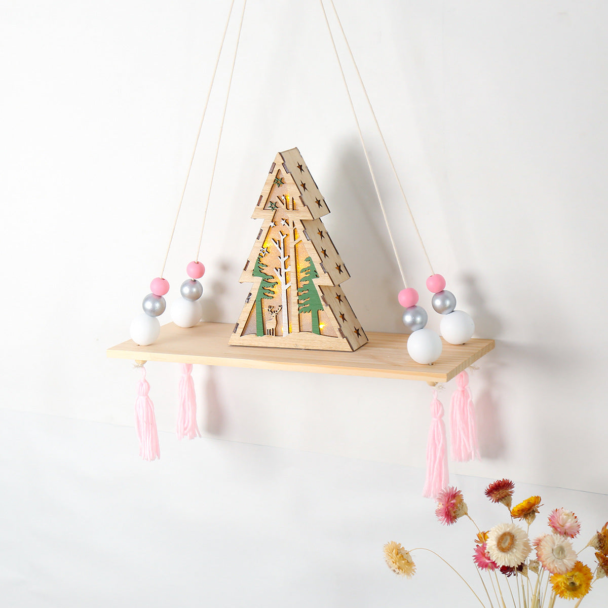 Bohemian Style Hand-Woven Rack Tapestry Wall Decoration Flower Basket Bracket Homestay Decoration