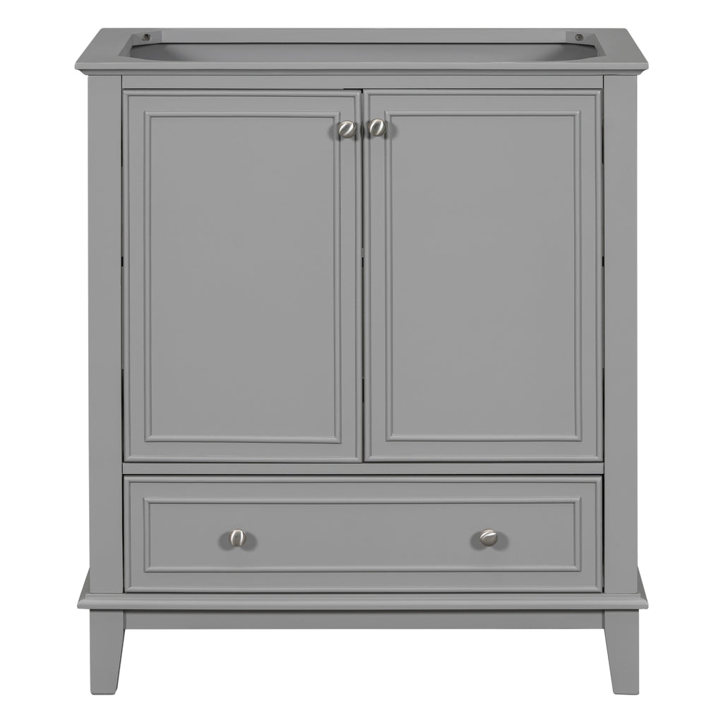 30 inch bathroom vanity no sink  base only gray