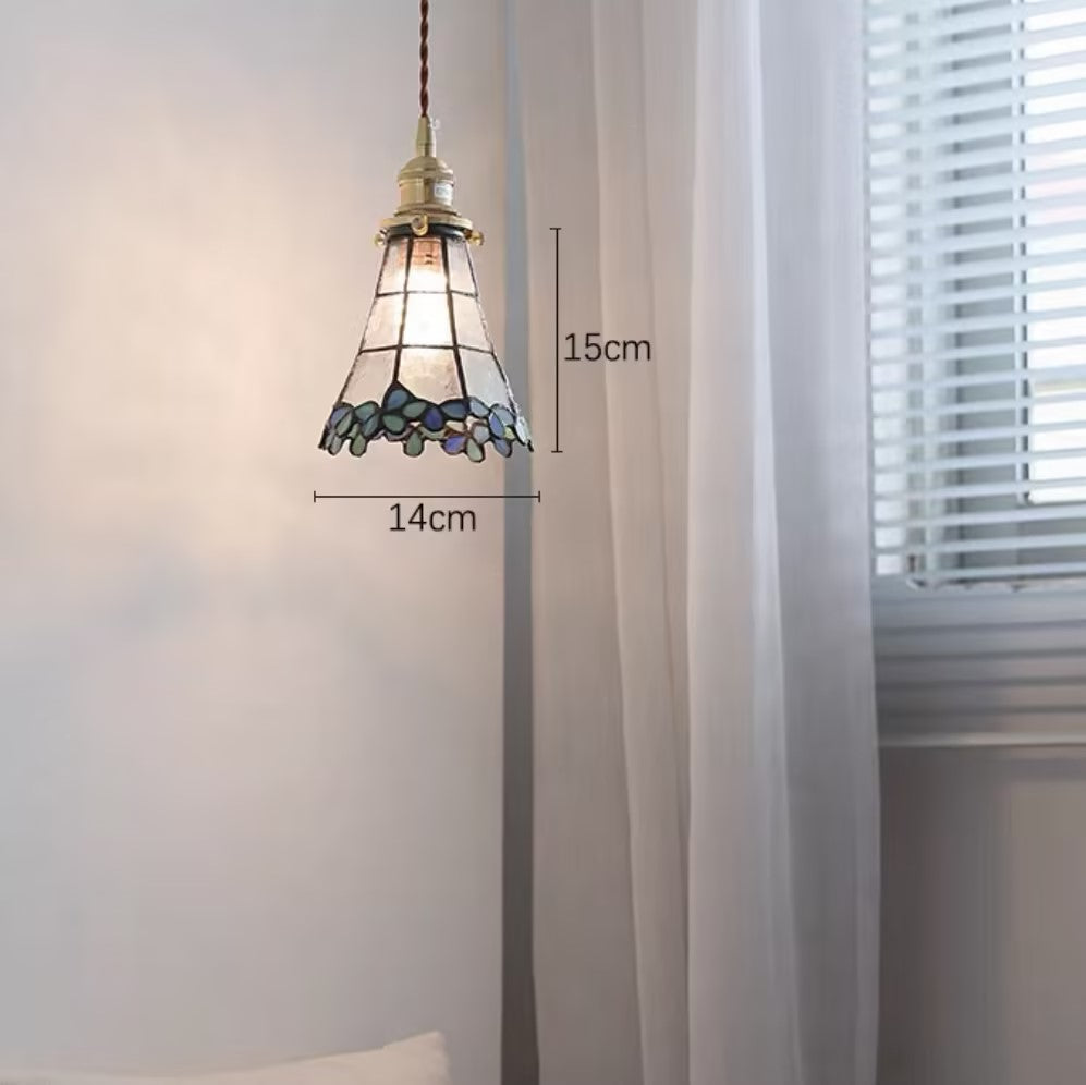 Handmade glass chandelier creative vintage bedside pendant light
