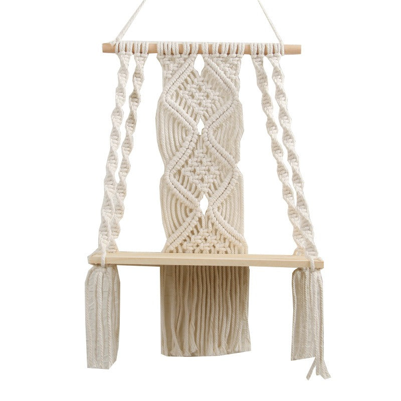 Hot selling hand woven tapestry, cotton rope wall hanging Bohemian shelving, hotel homestay children's room decorations