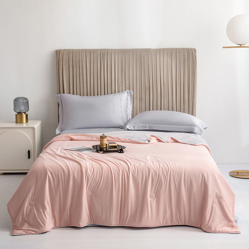 Air Condition Comforter for SummerPure Color, Ice Silk Cooling Blanket, Lightweight and Smooth, Twin, King Size Cold Quilt