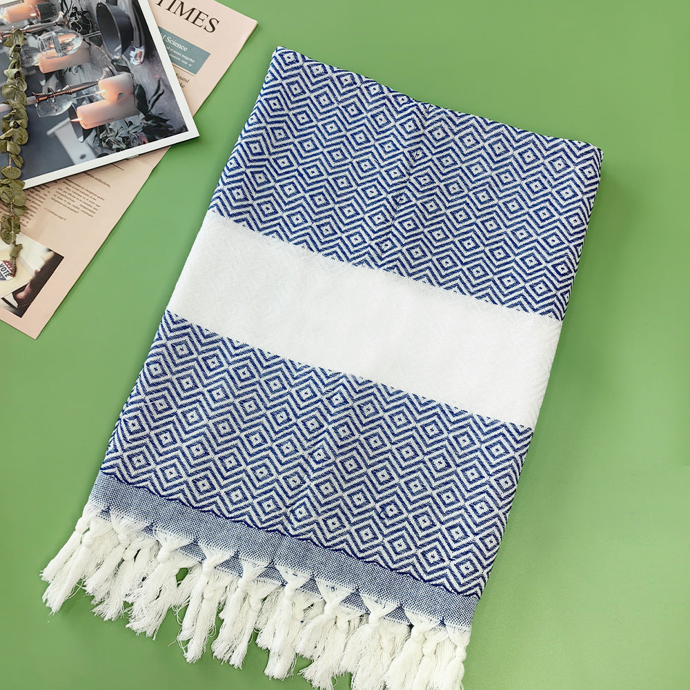Turkish Beach Towel Striped Fringe Quick-Dry Large Size Cotton Bath Towel Multiple Styles Wholesale