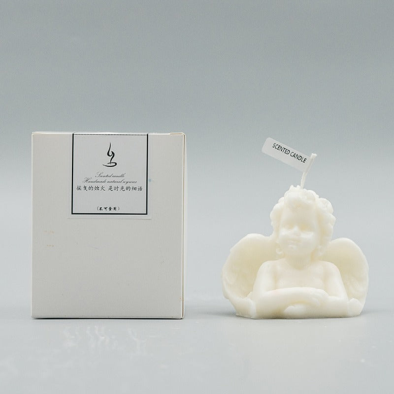Half body smiling little angel fragrance candle with wings angel baby fragrance candle