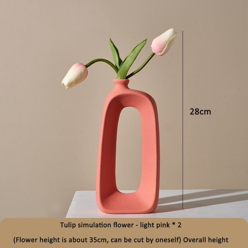 Ceramic vase decoration for living room flower arrangement