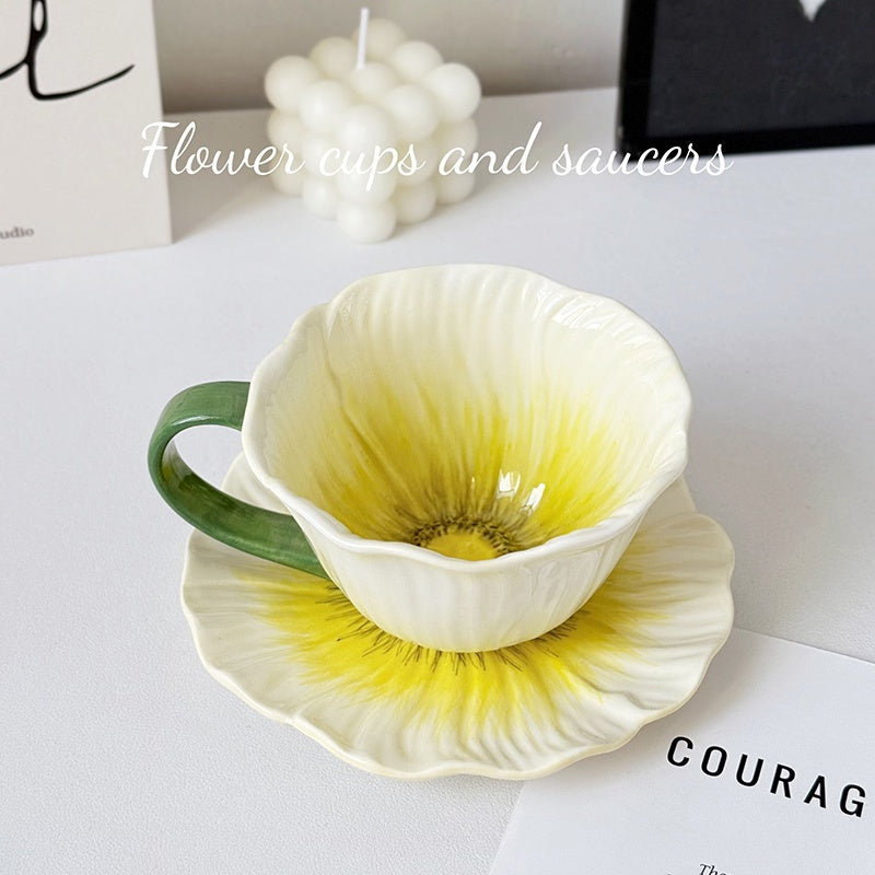 Stylish Ceramic Latte Cup Set for Women, Minimalist Design, High-Aesthetic Coffee Mug