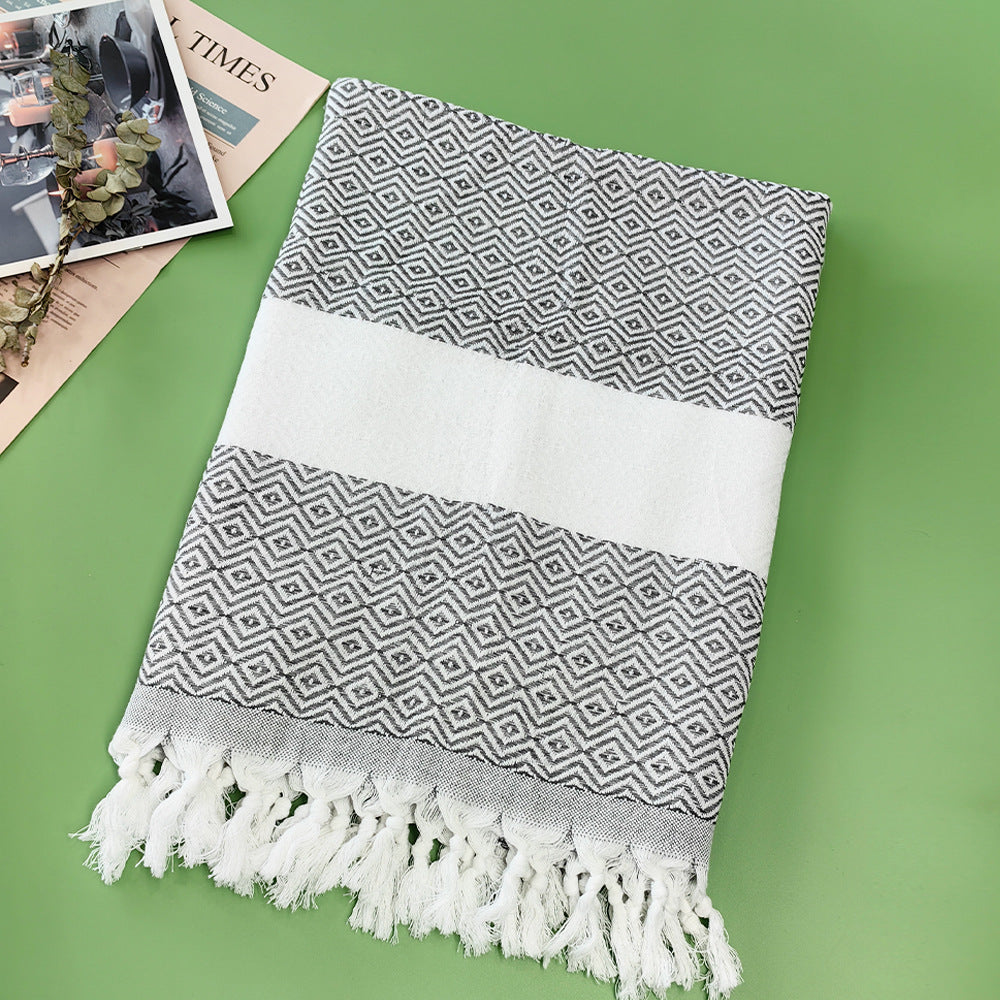 Turkish Beach Towel Striped Fringe Quick-Dry Large Size Cotton Bath Towel Multiple Styles Wholesale