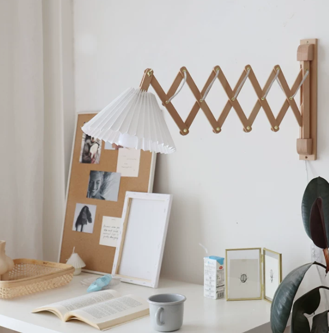 Medieval-style wall lamp, retro telescopic reading desk lamp for study, living room, and bedroom