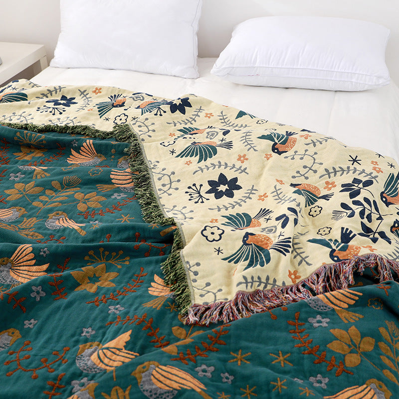 Cotton Gauze Sofa Cover All-Cotton Full Coverage Throw Blanket Nordic Style Sofa Pad Throw Towel Blanket Universal for All Seasons