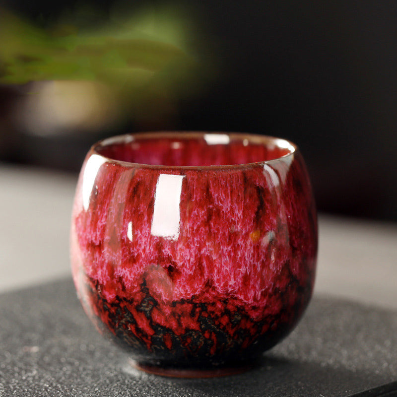 110ML Kung Fu Tea Set Single Cup Tenmoku Glaze Jian Zhan Master Cup Tea Bowl Egg-shaped Small Tea Bowl