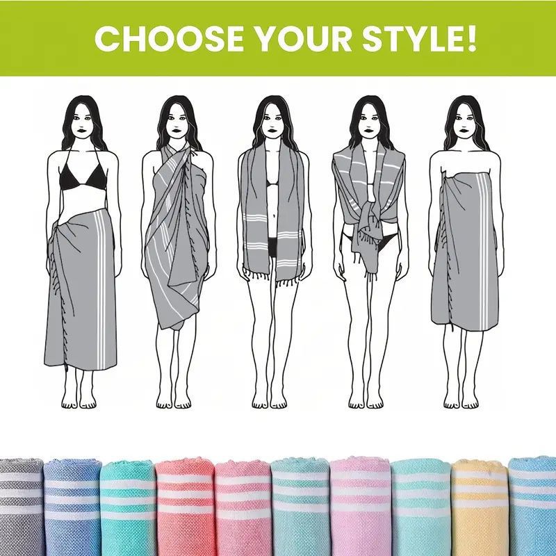 Turkish Beach Towel Striped Fringe Quick-Dry Large Size Cotton Bath Towel Multiple Styles Wholesale