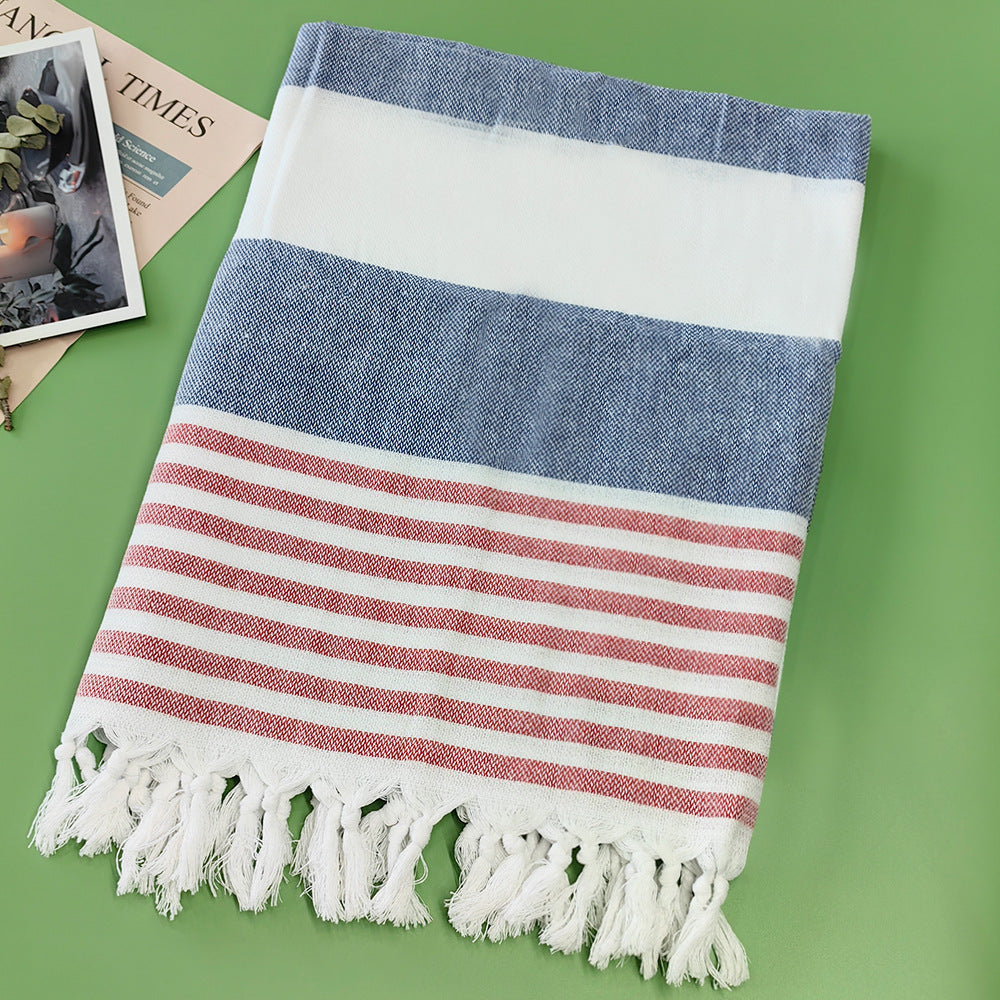 Turkish Beach Towel Striped Fringe Quick-Dry Large Size Cotton Bath Towel Multiple Styles Wholesale