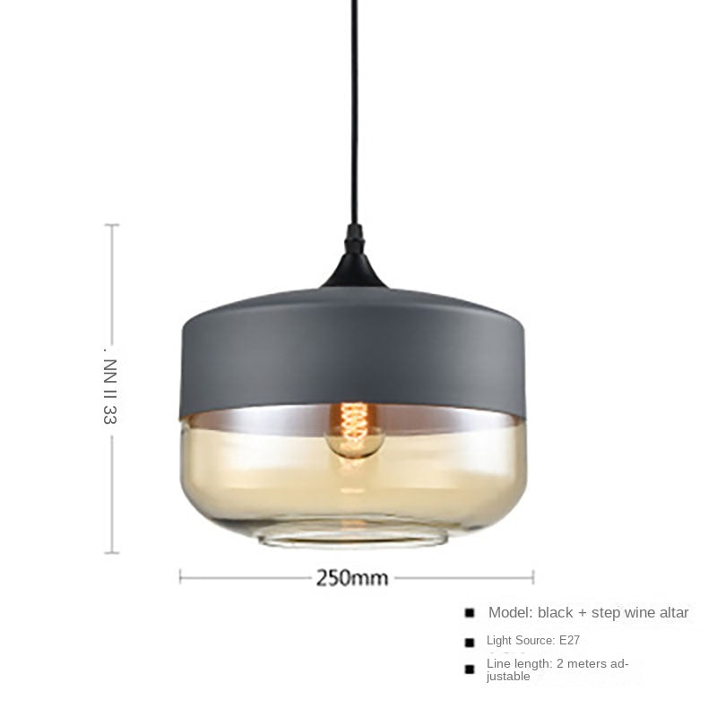 Industrial Style Pendant Light Single Head Creative Personality Hotpot Restaurant Bar Milk Tea Shop INS Front Desk Glass Ball Pendant Light