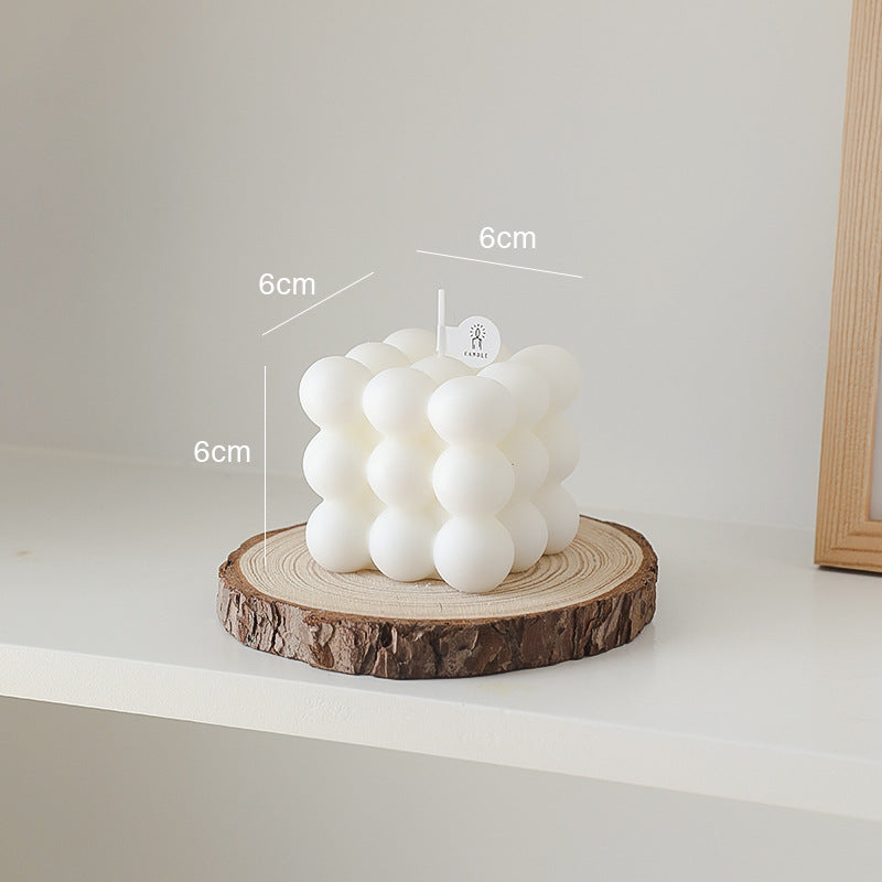 Geometric Soy Wax Candle White Cube Scented Candle