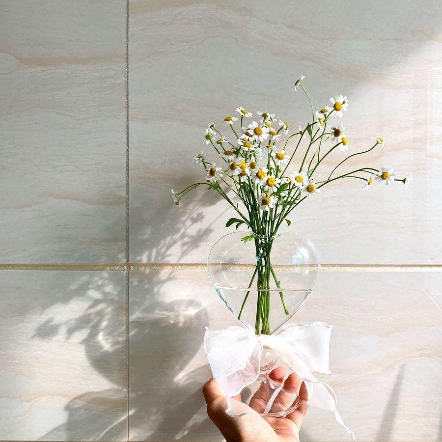 Love Shape Glass Vase Aromatherapy Bottle Hydroponic Decorative Utensils Home
