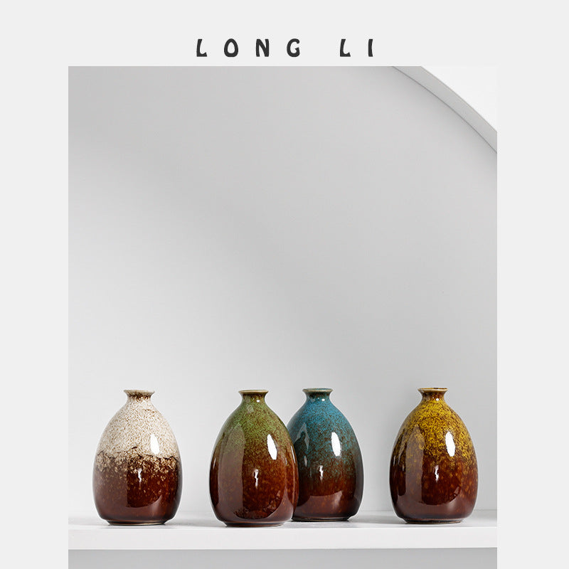 Creative Home Ceramic Vase Desk Kiln Becomes Vase Ornaments Home Decoration Vase Hand Bomb Bottle