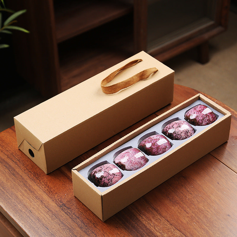 110ML Kung Fu Tea Set Single Cup Tenmoku Glaze Jian Zhan Master Cup Tea Bowl Egg-shaped Small Tea Bowl