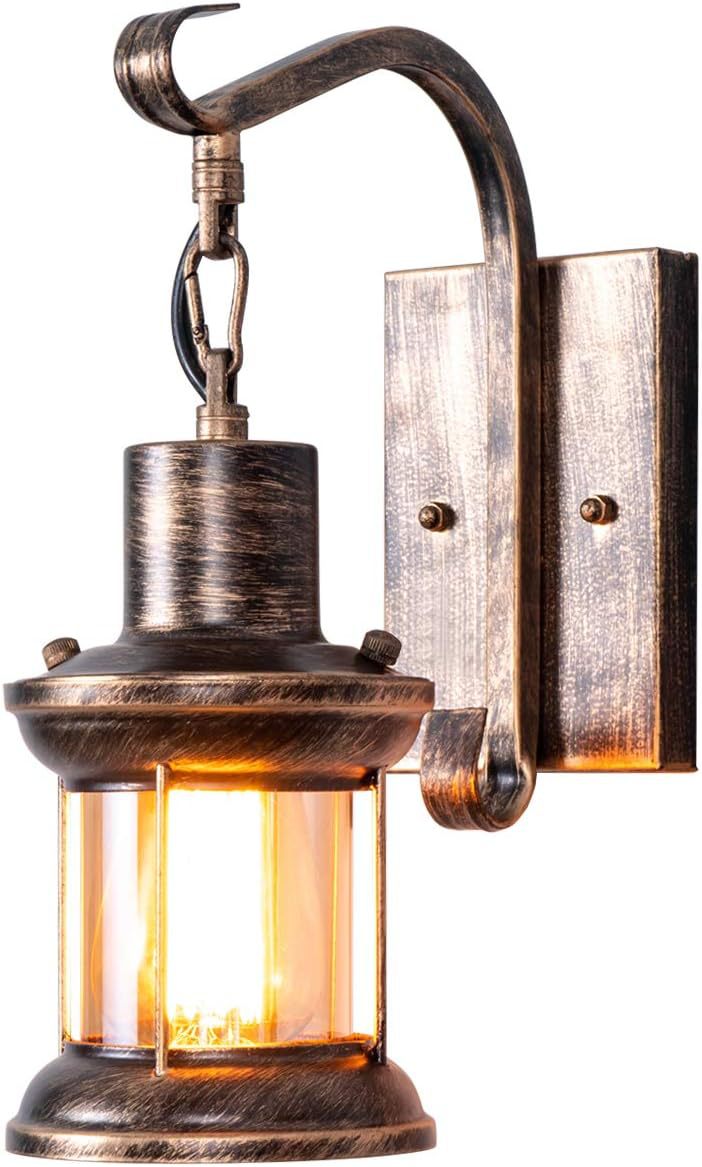 Wall Lamp Bedside Modern Indoor Wall Light with Switch American Vintage Style for Restaurant, Bedroom, Staircase, Villa Lighting