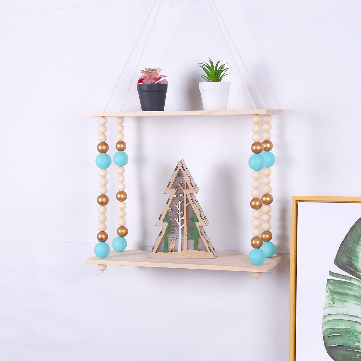 Bohemian Style Hand-Woven Rack Tapestry Wall Decoration Flower Basket Bracket Homestay Decoration