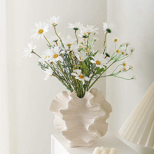 European style plain fired white ceramic vase with frosted texture, hydroponic dried flowers, home decoration ornaments, gifts, handicrafts - Velora Home Deco