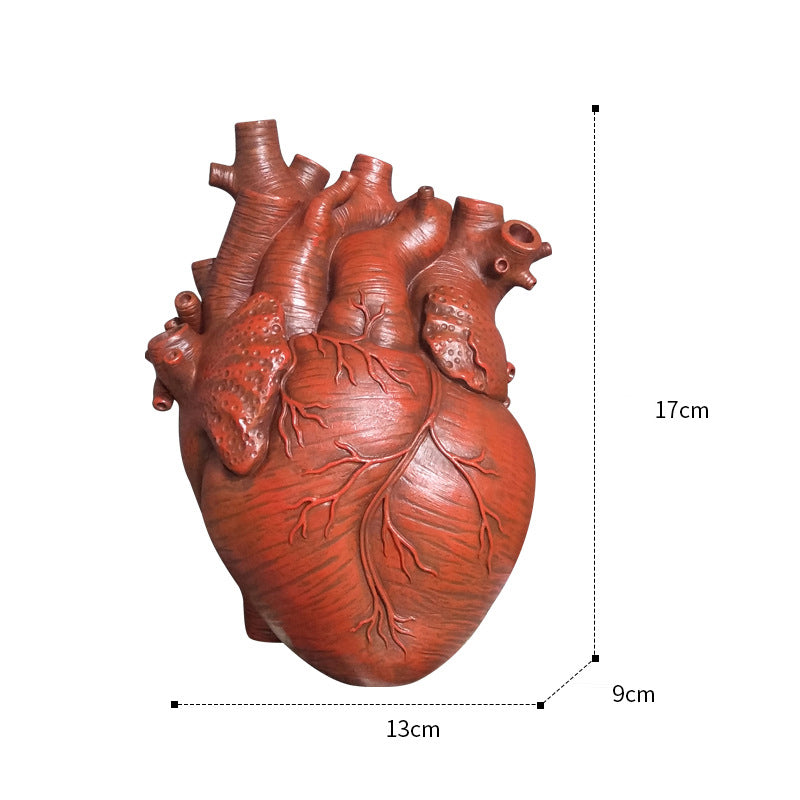 Heart vase resin ornament model room countertop living room vase dining table dry flower arrangement