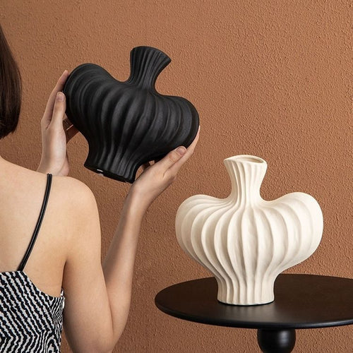 Plastic art imitation ceramic vase high-end decoration for living room desktop decoration - Velora Home Deco
