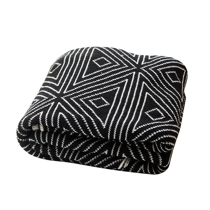 Ins Style Gray Knitted Casual Small Wool Blanket Quilt Summer Thin Nap Sofa Blanket Single Blanket