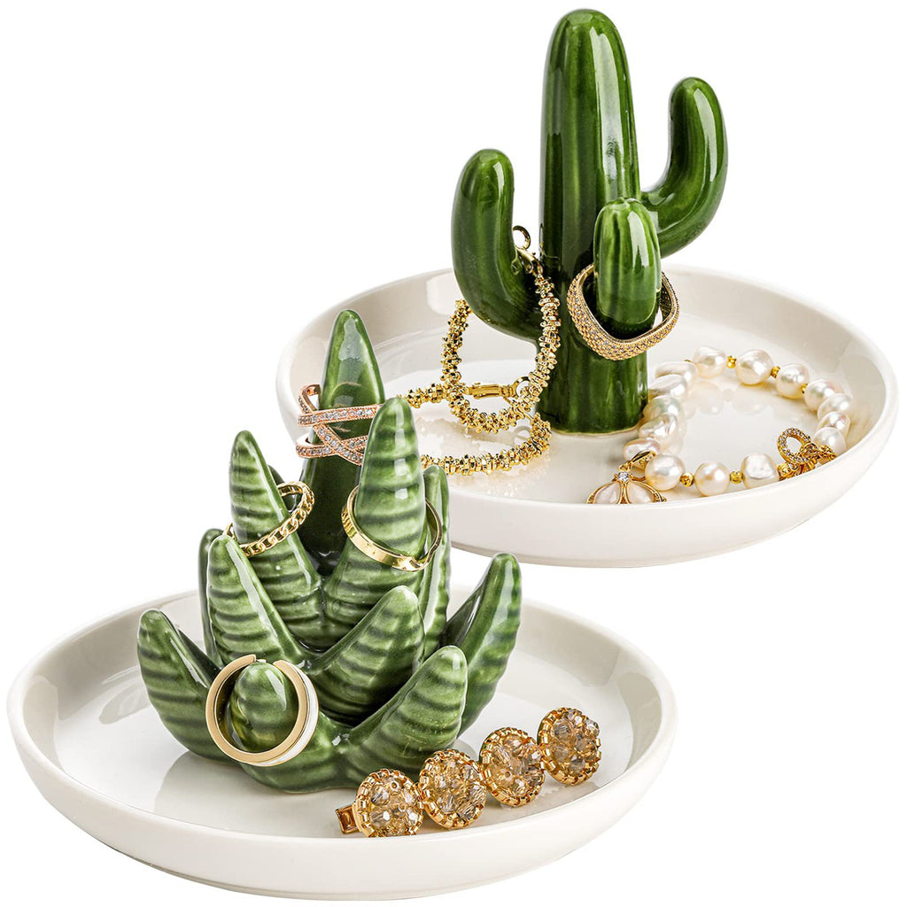 Ceramic Cactus Ring Tray Jewelry Display Stand Creative Aloe Vera Storage Tray Craft Wholesale
