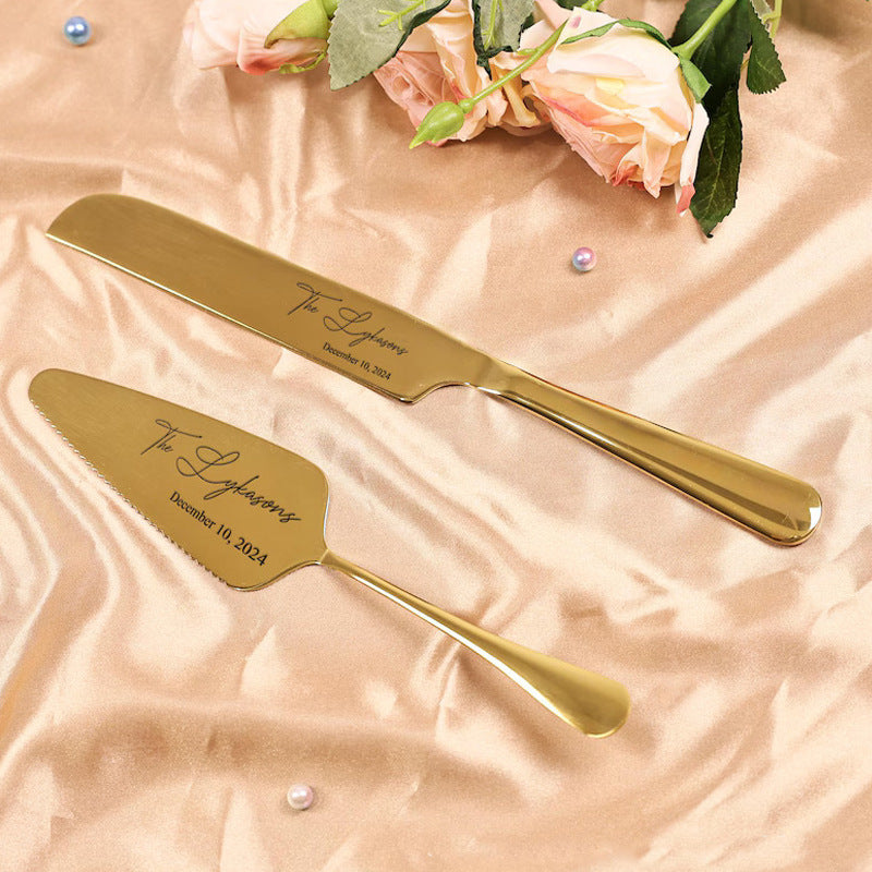 Personalized Custom Stainless Steel Cake Knife Spatula Fork