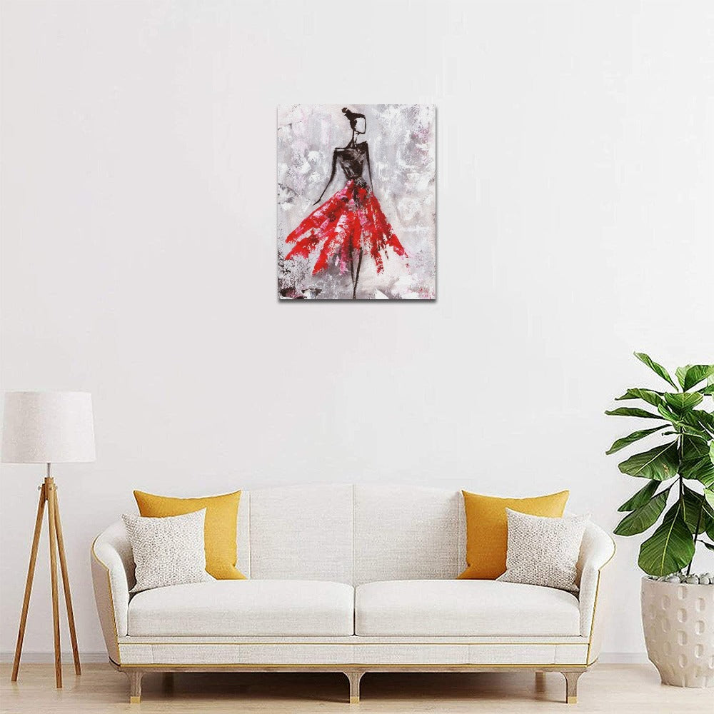 Red Dress Abstract Print 16x20 inch