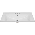 30" Single Bathroom Vanity Top with White Basin  3-Faucet Holes  Ceramic White