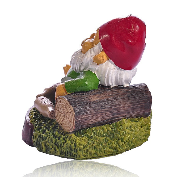 Lying Drinking Dwarf Resin Drunken Old Man Statue Trinket